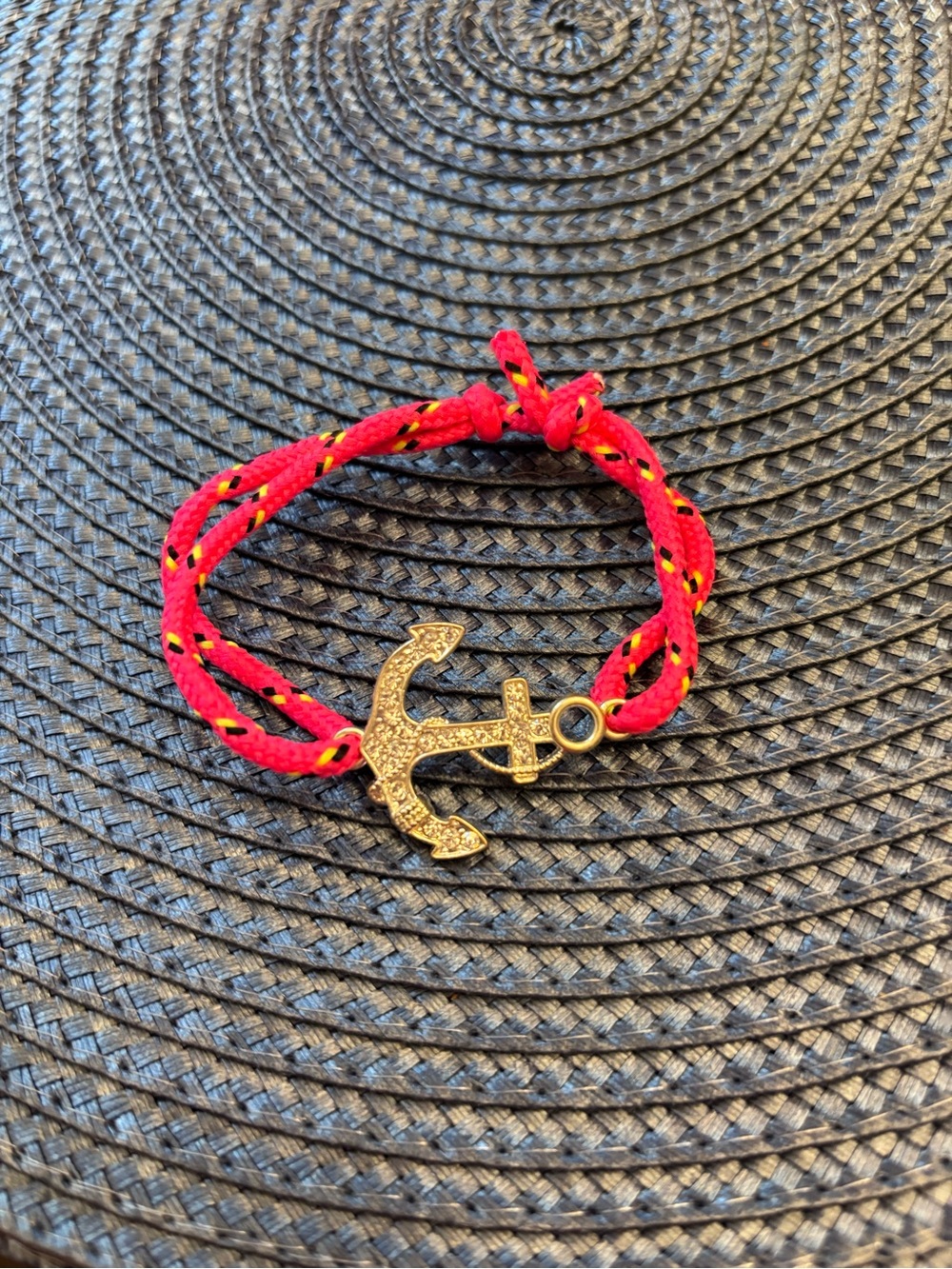 NWT Nautical preppy 90s pink Anchor Charm Bracelet - adjustable